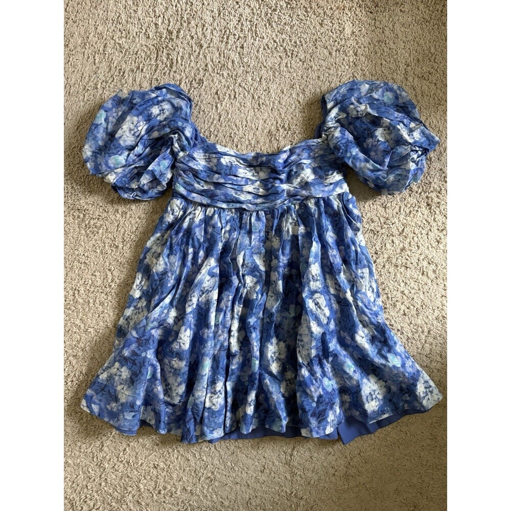 Bardot Womens Milkmaid Dress Sz 8 Coquette Cottagecore Babydoll Puff Sleeves